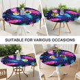 thumbnail image 7 of Floral Bohemian Style Round Tablecloth 44 Inch Elastic Edge for 38-42 Tables Easy Wipe Clean Surface Home and Events, 7 of 7