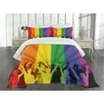 thumbnail image 3 of Ambesonne Pride Quilted Bedspread Set 3 Pcs, People Celebrating Event, Queen Size, Multicolor, 3 of 5