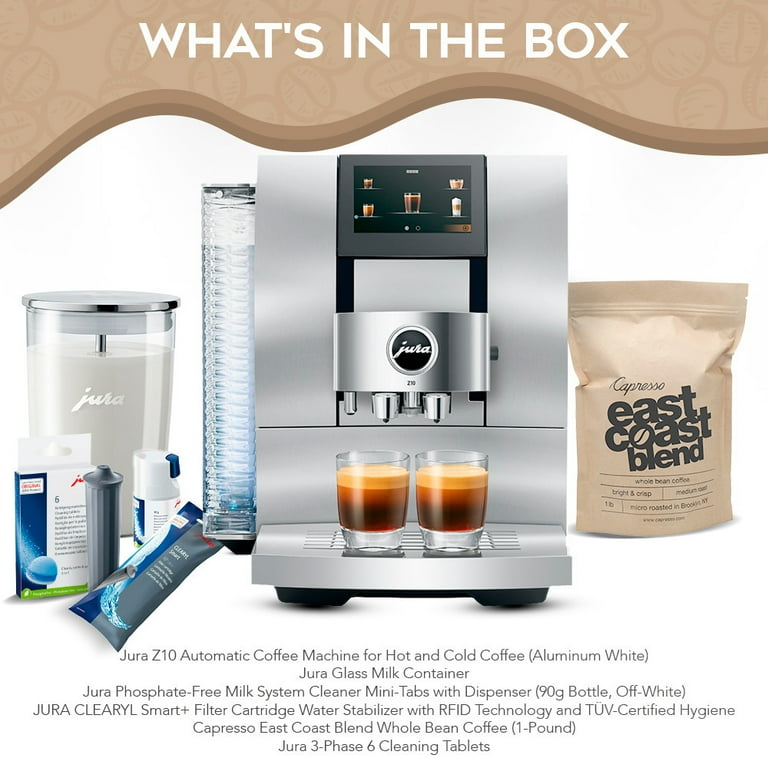 Jura Z10 Coffee (Aluminum White) Bundle with Blend Whole Bean