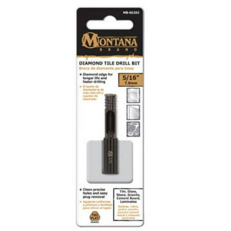 Montana MB-65202 Diamond Tile Drill Bit, Black Oxide, 5/16"