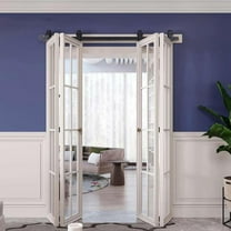 Sliding Door Kit,Bi-Folding 4.3Ft T Shaped Barn Door Track,Closet Rail Roller Accessory, Barn Door Kit Floor Guide for Living Room, Study, Barn Door