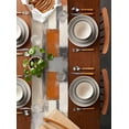 thumbnail image 2 of Burnt Orange Grey Table Runner Cotton Linen 120 Inch Holiday Dresser Scarves,Modern Abstract Oil Painting Tablerunner for Kitchen Coffee Dining Bedroom Home Living Room Dinner Scarf Décor 13''x120'', 2 of 9