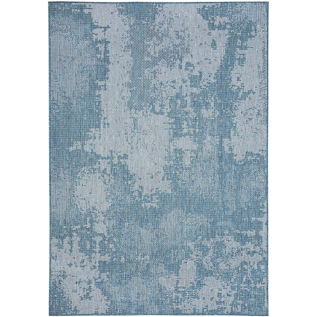 Abstract Vintage Rug - 5 ft. 3 in. x 7 ft. 6 in., Ocean, Indoor/Outdoor Area Rug with Distressed Pattern, Stain Resistant, Washable Rug | Stylish Area Rugs