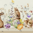 thumbnail image 4 of Oval Easter Tablecloth 60x84Inch, Spring Floral and Bunny Easter Egg Watercolor Tablecloth, Waterproof Wrinkle Resistant Tablecloth, Holiday Kitchen Dining Spring Easter Decor, 4 of 6