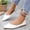 White, variant on Women 's Versatile Casual Plus Size Shoes Summer Trendy Flat Heel Chunky Closed Toe Low Block Heels Work Pumps Comfortable Dress Wedding Shoes For Party Office