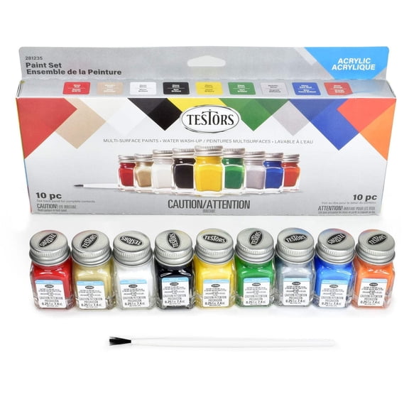 Testor Corp. Acrylic 9 Piece Paint Set Value TES281235 Plastics Paint Acrylic