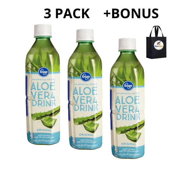 KG Original Aloe Vera Drink 16.9 oz , 3 Pack Bonus