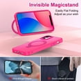 thumbnail image 3 of CASEFIV for iPhone 11 Case,with Magnetic Invisible Stand [Military Drop Protection] [Compatible with MagSafe] Shockproof Slim Translucent Anti-Slip with 2 Screen Protector+2 Lens Protector,Rose Red, 3 of 8