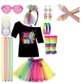 thumbnail image 4 of CONZONE Carnival 80S Womens Dress Up Fashion Tops Lace Mesh Skirts Hairband Outfits Funny Party Stage Performance Clothes Set, 4 of 5
