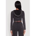 thumbnail image 5 of Womens Daisy Mineral Wash Zip Front Cropped Hoodie, 5 of 5