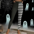 thumbnail image 3 of Guluxicc Women Leggings Stretch Tummy Control High Rise Yoga Pants Striped Halloween Leggings, 3 of 7
