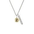 thumbnail image 2 of Delight Jewelry Goldtone Capital Letter - Z - Pebble Disc - Silvertone Forever Bar Charm Necklace, 23", 2 of 4