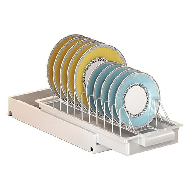 Bottle Drying Rack, Adhesive Mount Pull Out Kitchen Pantry Storage Cabinet Slide Out Drawer Rack with Drainboard Set
