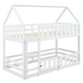 thumbnail image 6 of Aukfa Twin-over-Twin Bunk Bed with Fence and Door, Solid Wood House Bunk Bed for Kids Toddy - White, 6 of 8