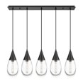 thumbnail image 3 of Innovations Lighting  Malone - 5 Light 6" Cord Hung Linear Pendant Clear/Matte Black, 3 of 5