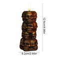 thumbnail image 3 of Luces Decorativas de Halloween | Luz Nocturna de Calavera de Halloween | Material de Vinilo | Batería Extraíble | Ideal para Fiestas En Casa | Color Dorado | Tamaño: 6,2 X 6,2 X 12,6 Cm | 3 Pilas Lr4, 3 of 6