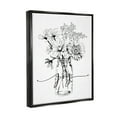 thumbnail image 3 of Stupell Industries Joy Text Daisies Bouquet Detailed Line Design Graphic Art Jet Black Floating Framed Canvas Print Wall Art, Design by Lettered and Lined, 3 of 5