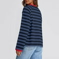 thumbnail image 5 of Besolor Women's Striped Shirts Casual Loose Long Sleeve Round Neck Pullover Tops Fall Trendy Blouses, 5 of 5