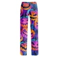 thumbnail image 6 of IYYVV Halloween Pajamas Cute Pumpkin Ghost Drawstring Palazzo Cozy Comfortable Pj Pants Halloween Sleepwear 2026 Purple 3XL, 6 of 6