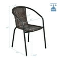 thumbnail image 3 of Costway Set of 10 Rattan Dining Stack Chair Armrest Indoor &Outdoor Brown, 3 of 10
