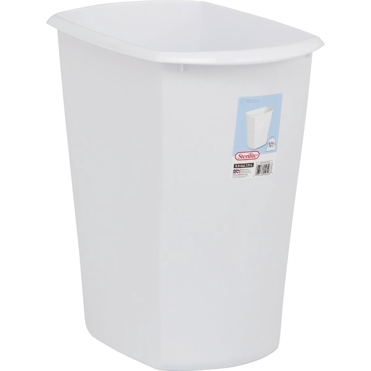 Rubbermaid, Wastebasket, 5.25 Gallon, Plastic, White - Walmart.com