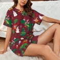 thumbnail image 6 of Bixox Women's Dinosaur Christmas Happy New Year Printed Pajama Set 2 Piece Lounge Set Top and Shorts Soft Pajamas, Shorts with Pockets, 6 of 7