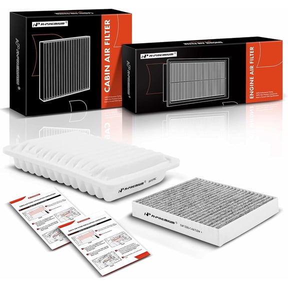 A-Premium 2-PC Engine & Cabin Air Filter with Activated Carbon Compatible with Toyota Corolla 2009-2019 Corolla iM 2017-2018 Matrix 2009-2014 Yaris 2006-2018 & Scion xD 2008-2014 iM & Pontiac Vibe