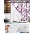thumbnail image 5 of No Hook Shower Curtain with Snap-in Liner, Purple Weeping Eucalyptus Waterproof Fabric Bathroom Curtains, Spring Summer Farmhouse Leaves Bath Curtains & Mesh Top Window 72"x96" Extra Long, 5 of 9
