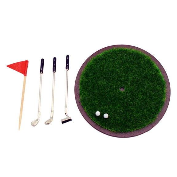 Kokiya 1:6 and 1:12 Scale Dollhouse Mini Golf Set Miniature Simulated Scenery Props