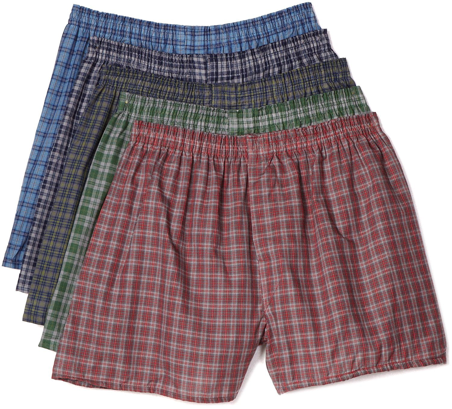 Fruit Of The Loom Mens Woven Plaid Boxers 5 Pack 3XL - Walmart.com