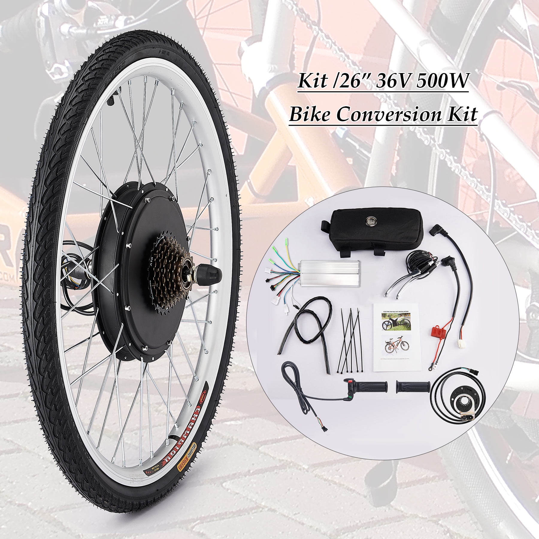 36V 500W Brushless Electric Bicycle Motor w/ Rear Wheel Dual Mode