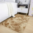 thumbnail image 5 of IR Imperial Rooms Shaggy Rug 3x5ft for Bedroom Fluffy Shag Rug Anti-Slip Living Room Washable Soft Carpet Tie Dye Brown, 5 of 5