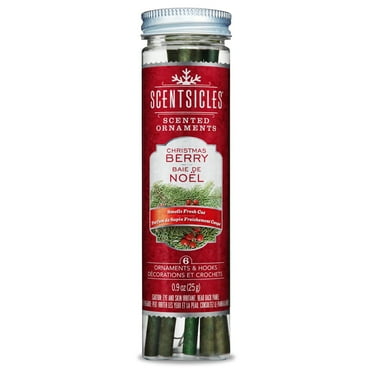Scentsicles Scented Ornaments, Christmas Berry Fresh Cut Christmas Tree Scent, 6 Ornaments & Hooks
