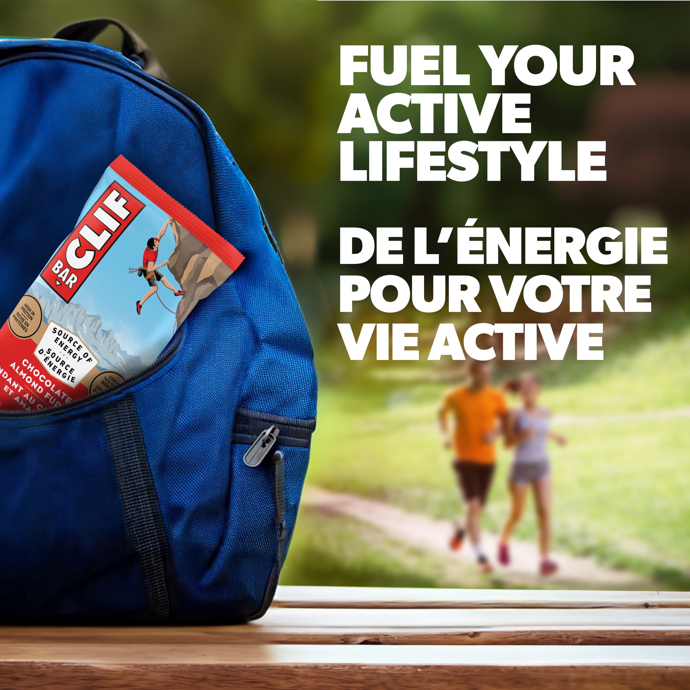 Barres énergétiques CLIF BAR Fondant au chocolat et amandes, teneur élevée en protéines, contiennent 70 % d’ingrédients biologiques,  (Emballage de 5)