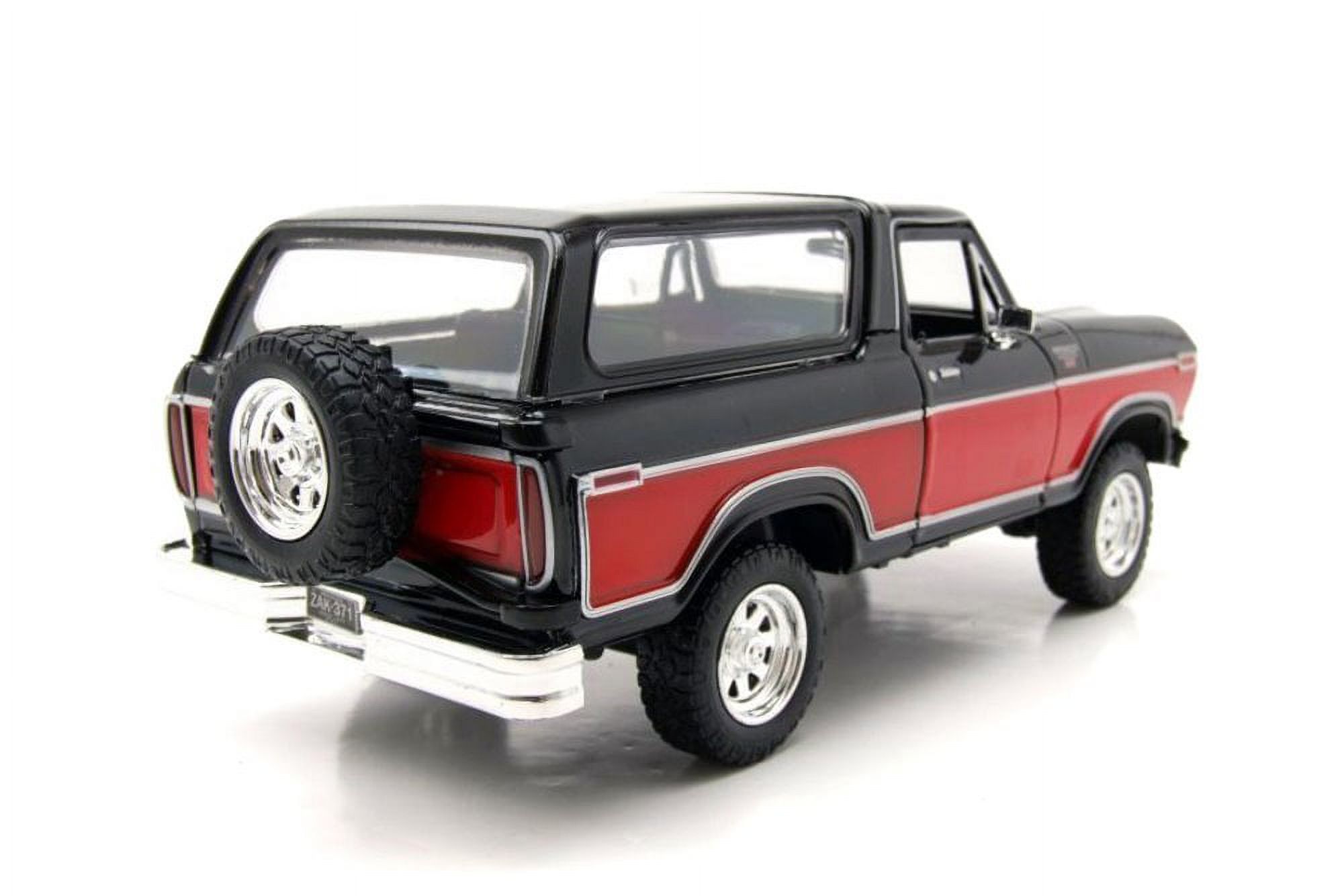 1978 Ford Bronco Ranger XLT w/ Spare Tire, Black/Red - Showcasts 71371WRK - 1/24 Scale Diecast Car