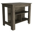 thumbnail image 5 of Nmkwnr Kitchen Island with 3 Open Shelves, Wood Island Table for Kitchen, Dining Room, Dark Brown, 5 of 5