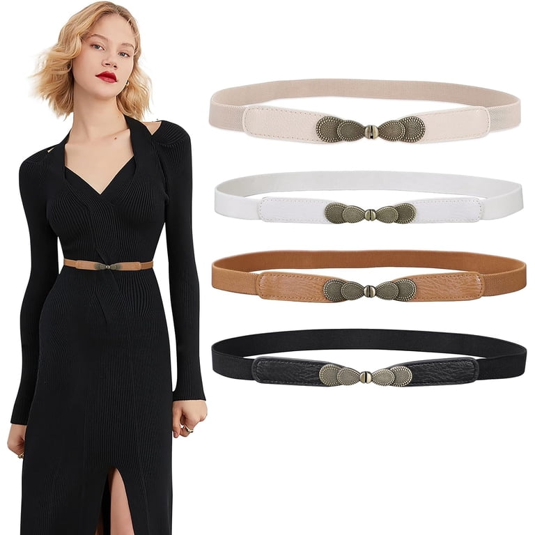 Women Skinny Elastic Stretch Belt for Dresses Retro Ladies  display picture 2