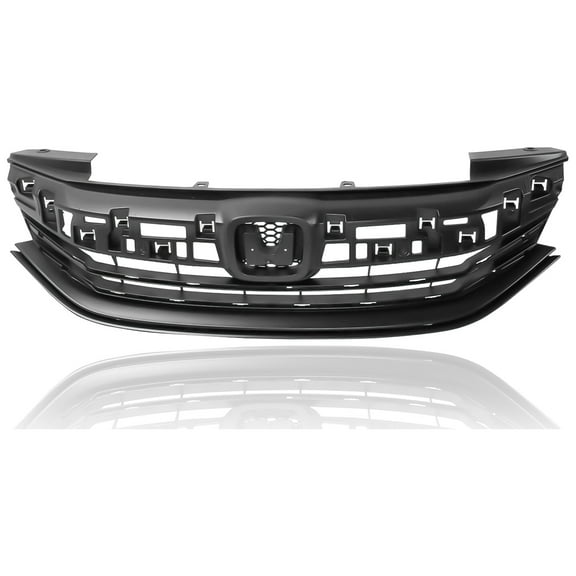 Grille - Cooling Direct Fit/For 71121T2FA51 16-17 Honda Accord Sedan - Matte-Black - Partial Textured - With Emblem Provision