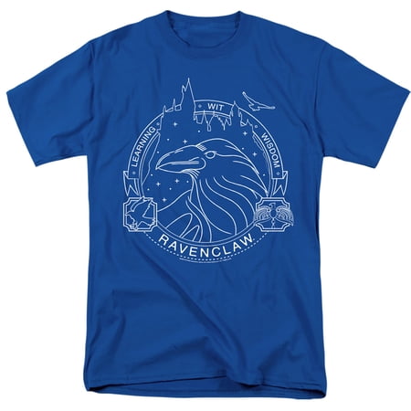 Harry Potter Ravenclaw Line Art Badge Unisex Adult T Shirt Royal Blue 4X-Large