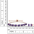 thumbnail image 4 of 18K Rose Gold Plated Silver Purple Amethyst Bracelet and Earrings Jewelry Set for Women (7.50 Cttw, Gemstone February Birthstone, Oval Checkerboard 7X5MM, Fully Adjustable up to 9 inch), 4 of 4