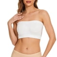 thumbnail image 4 of Tbopshirt 2 Pack Strapless Bras for Women Bandeau Bra No Padding Seamless Wireless Push Up Bra Ruched Front Breathable Mesh Side Comfort Tube Top Basic Bralette Top, 4 of 8