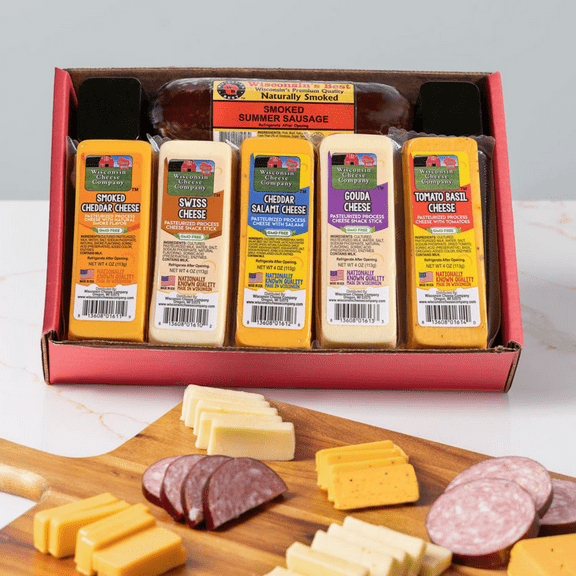 Specialty Wisconsin Cheese & Sausage Gift Box | Great for Gifts & Charcuterie Boards | Low Carb, High Protein, Keto-Friendly