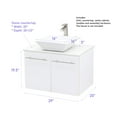 WindBay Wall Mount Floating Bathroom Vanity Sink Set. Taupe Vanity, Black Flat Stone Countertop
