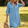 thumbnail image 6 of Ankola Womens Beach Cover Up Button Down Shirts Summer Cotton Gauze Tops Long Sleeve Bikini Swimsuit, 6 of 7