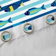 thumbnail image 4 of Manfei Artistic Fish Blackout Curtains, Sea Striped Window Curtains Pack of 2 (38x45 Each), Blue, 4 of 6