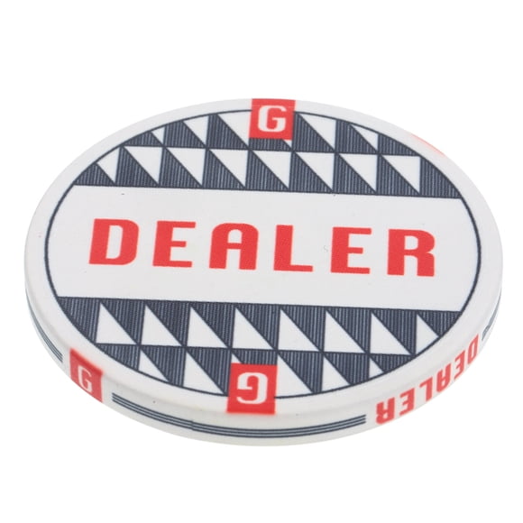 OULII White High Density Composite Poker Dealer Button for Tournaments Game Supplies, Small and Lightweight