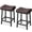 Brown, variant on Set of 2 Counter Height Bar Stools, 24" Backless Saddle Seats, Upholstered PU Leather Padded Curved Cushion, Metal Legs w/ Footrest, Easy Assembly
