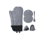 thumbnail image 1 of 7 Piezas Guantes De Horno De Silicona Resistentes Al Calor Xtellar plateado, 1 of 4