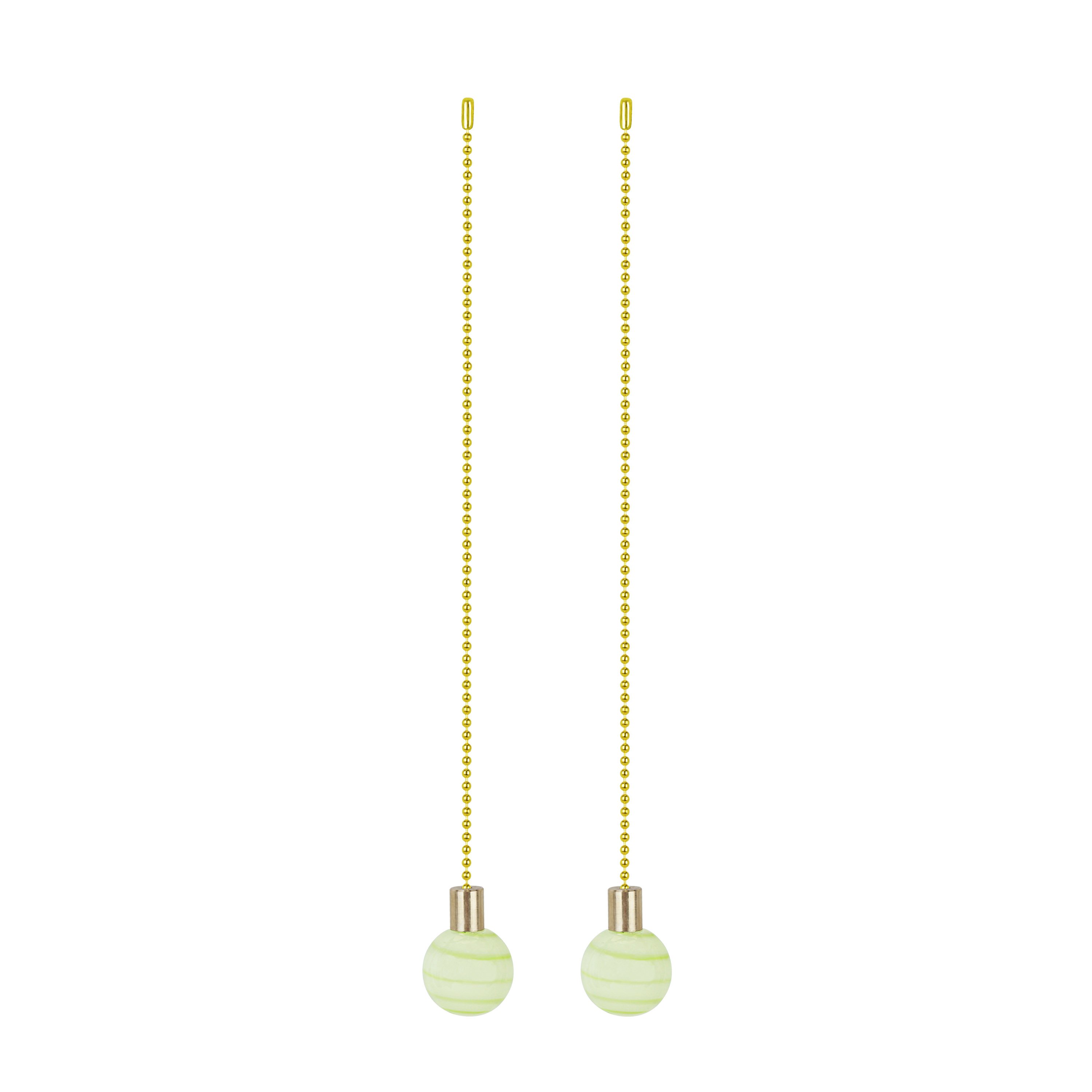 Aspen Creative 20510-22, 12" Light Green with Green Grain Glass Knob with Pull Chain in Copper, 2 Pack - image 1 of 8