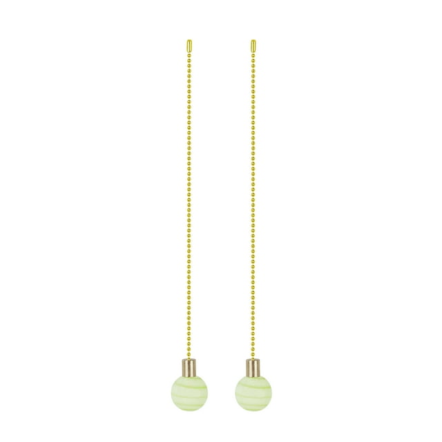 Aspen Creative 20510-22, 12" Light Green with Green Grain Glass Knob with Pull Chain in Copper, 2 Pack